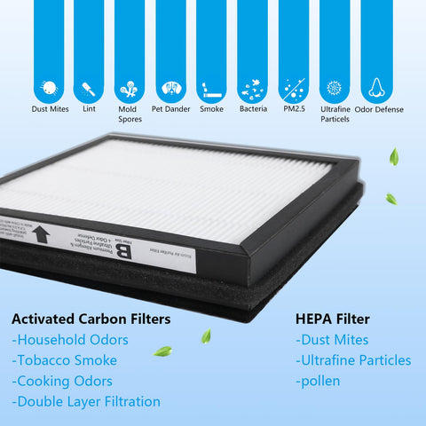 WOCASE pack includes two HEPA and two carbon pre-filters with clear guidance