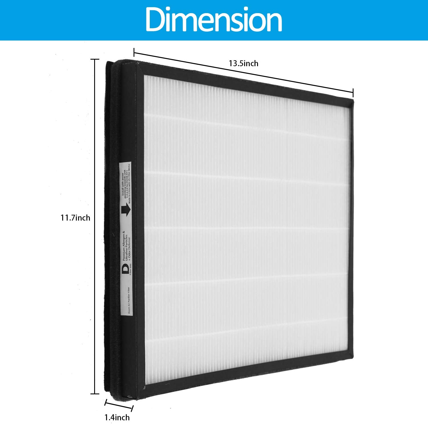 WOCASE packaging includes two HEPA D-size filters and two carbon pre-filters.