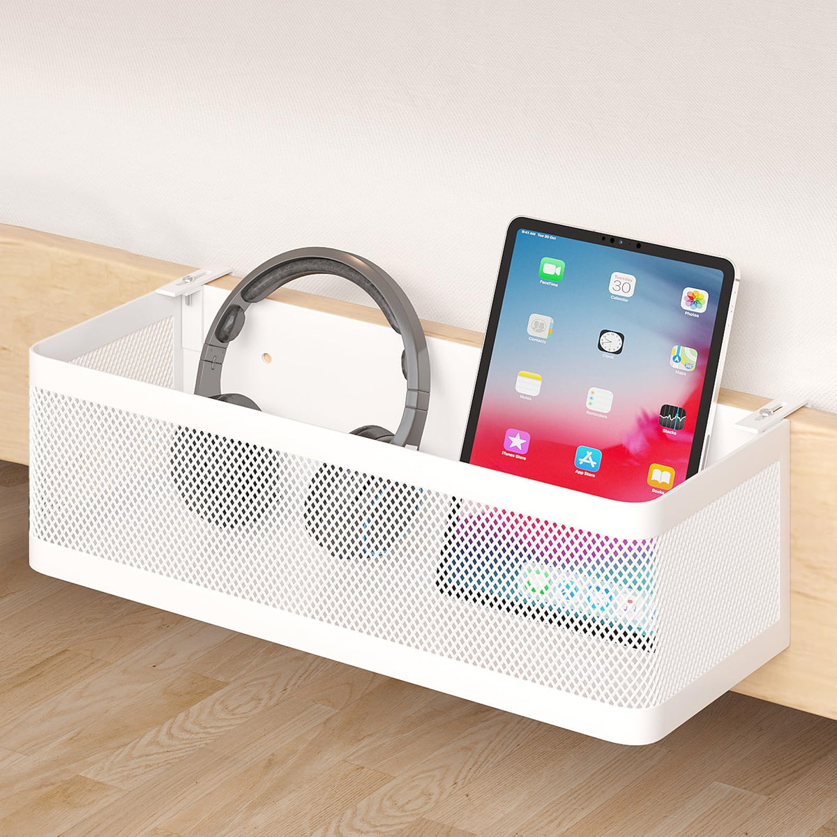 WOCHUANGSI bedside caddy shelf on bunk bed rail keeps phone within reach