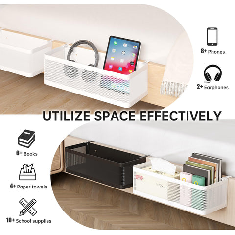WOCHUANGSI caddy hangs on crib rails freeing nightstand space