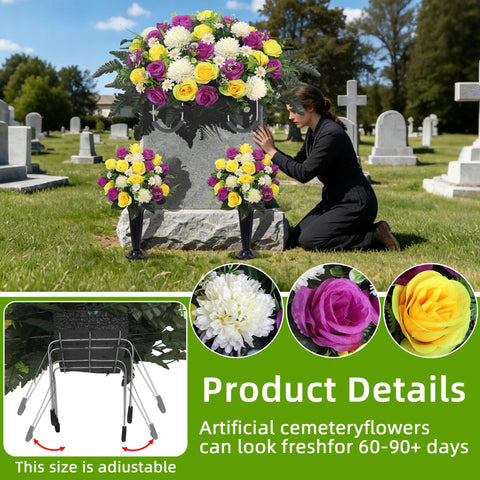 Wocst daisy bouquet provides soft accents for grave decor