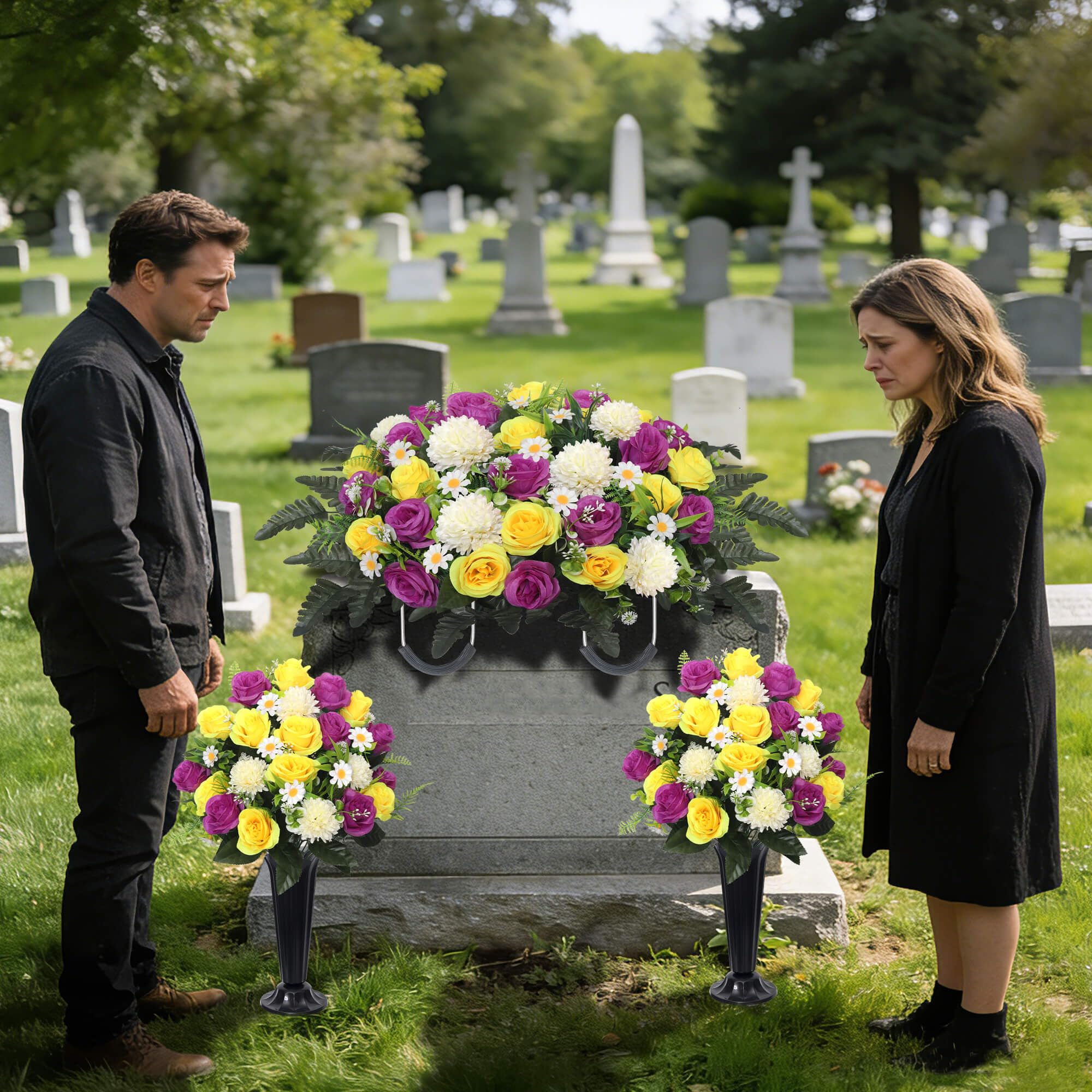 Wocst rose bouquet with 24 heads for graveside arrangement
