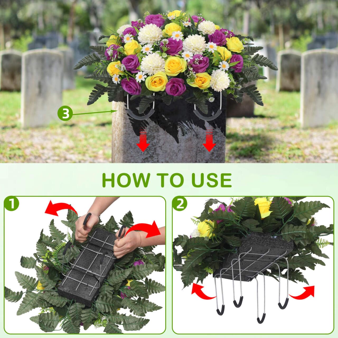 Wocst cemetery vase with ground spike for stable placement