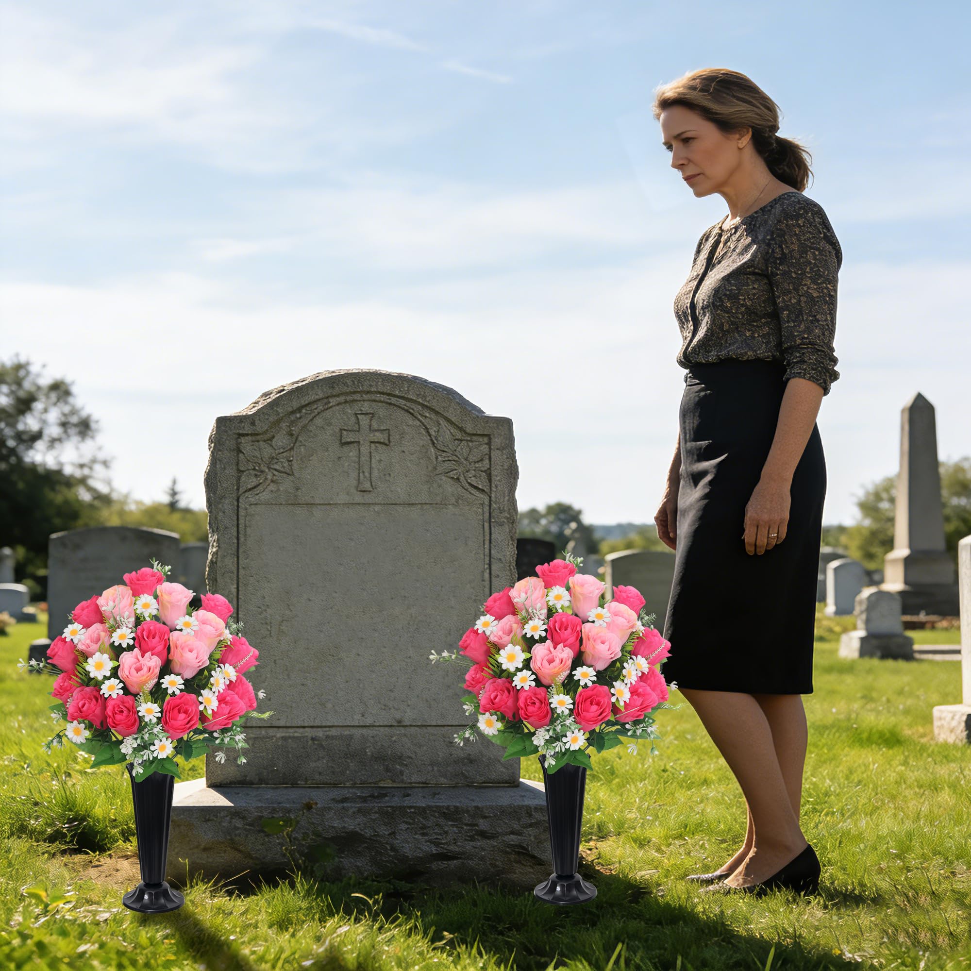 Wocst outdoor cemetery décor elevates grave aesthetics with elegant design.