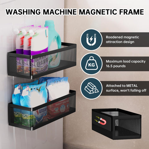 WOCUBEHOME strong magnet hold keeps items in place during washer cycles.