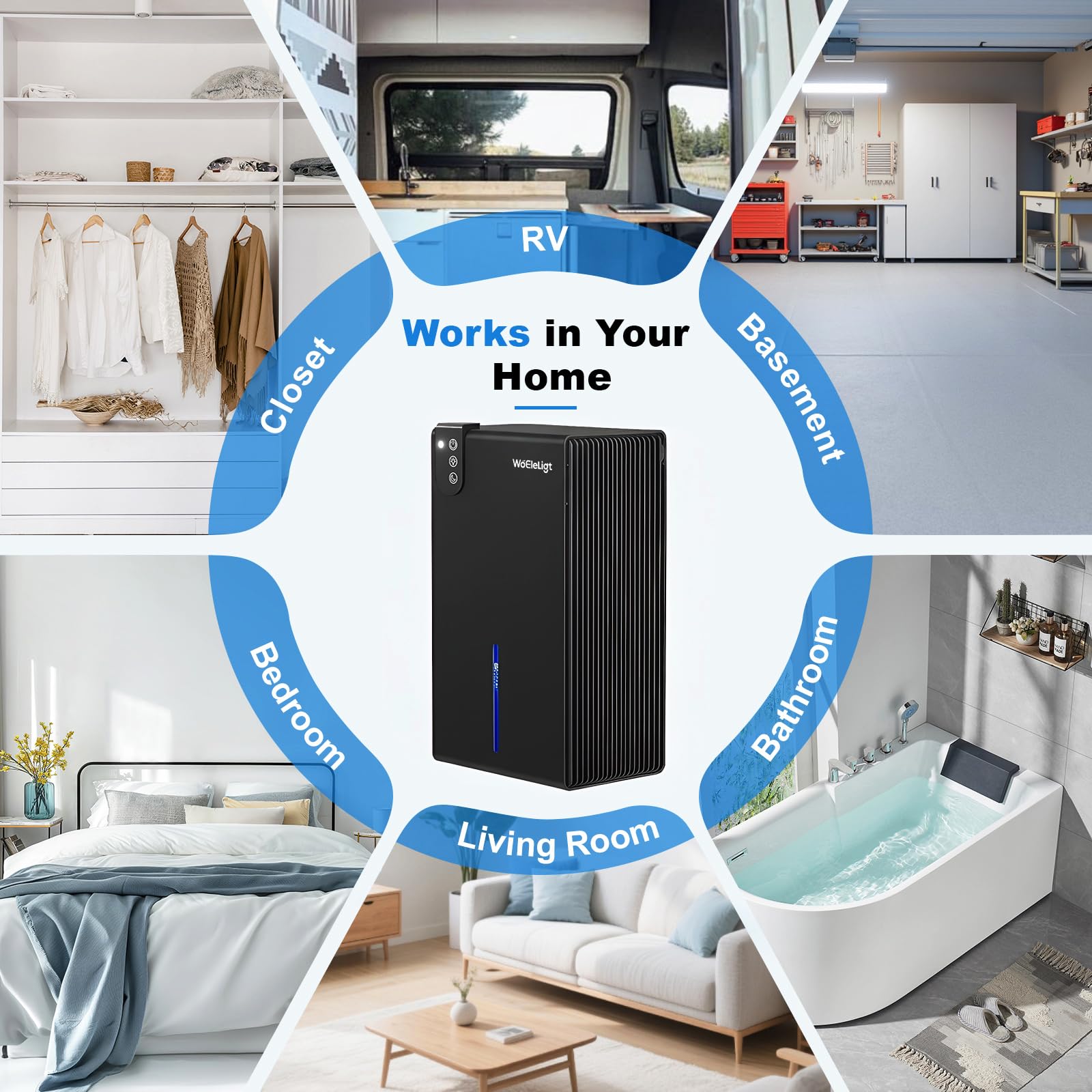 WoEleLigt 85 oz tank capacity supports extended use in small spaces