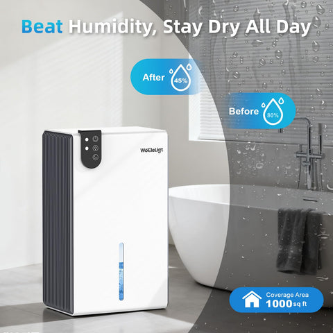 WoEleLigt auto-shut-off keeps moisture control safe with a visible warning.