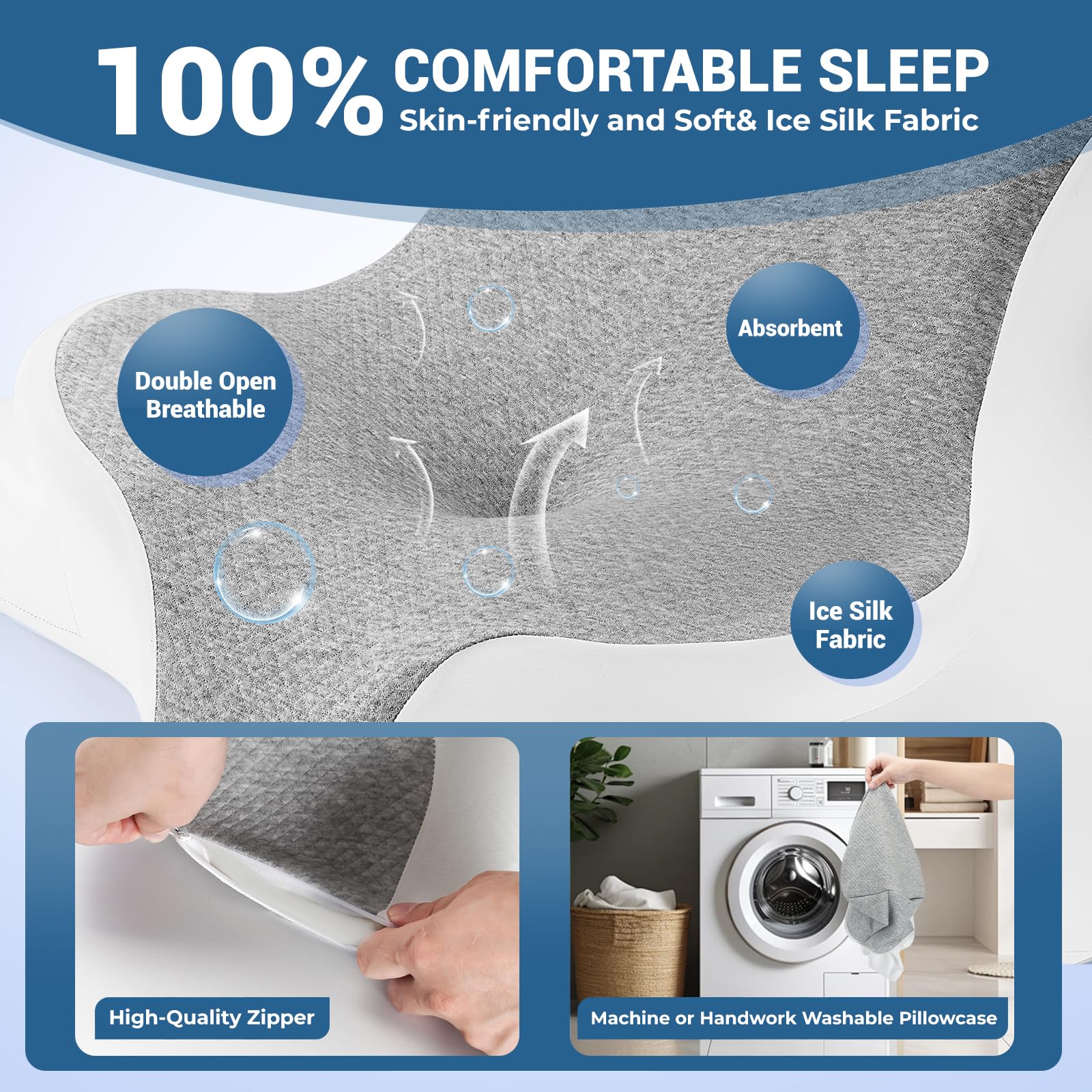 WOGAHEV wedge pillow used with headboard for ergonomic support