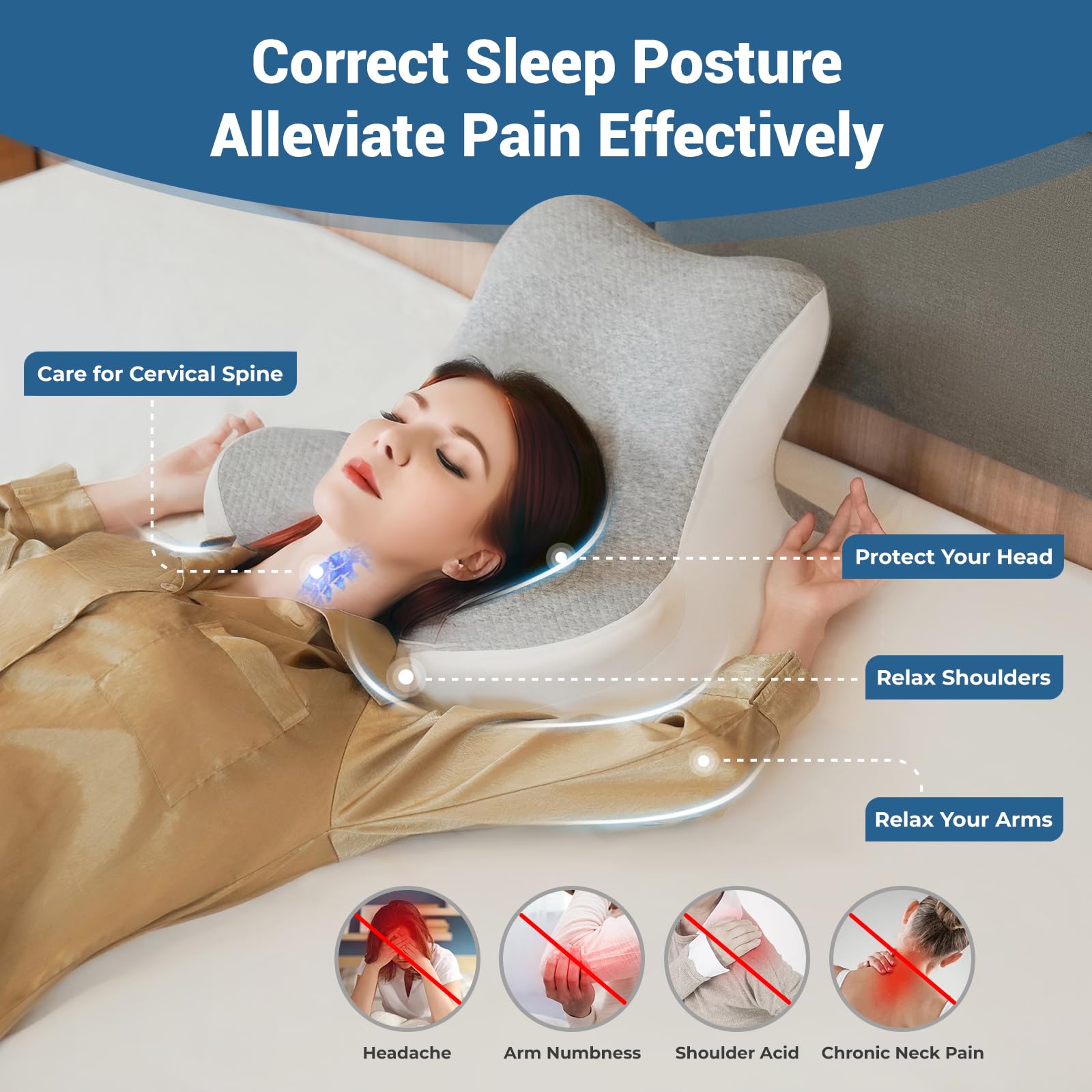 WOGAHEV memory foam CertiPUR-US high-density foam maintains shape
