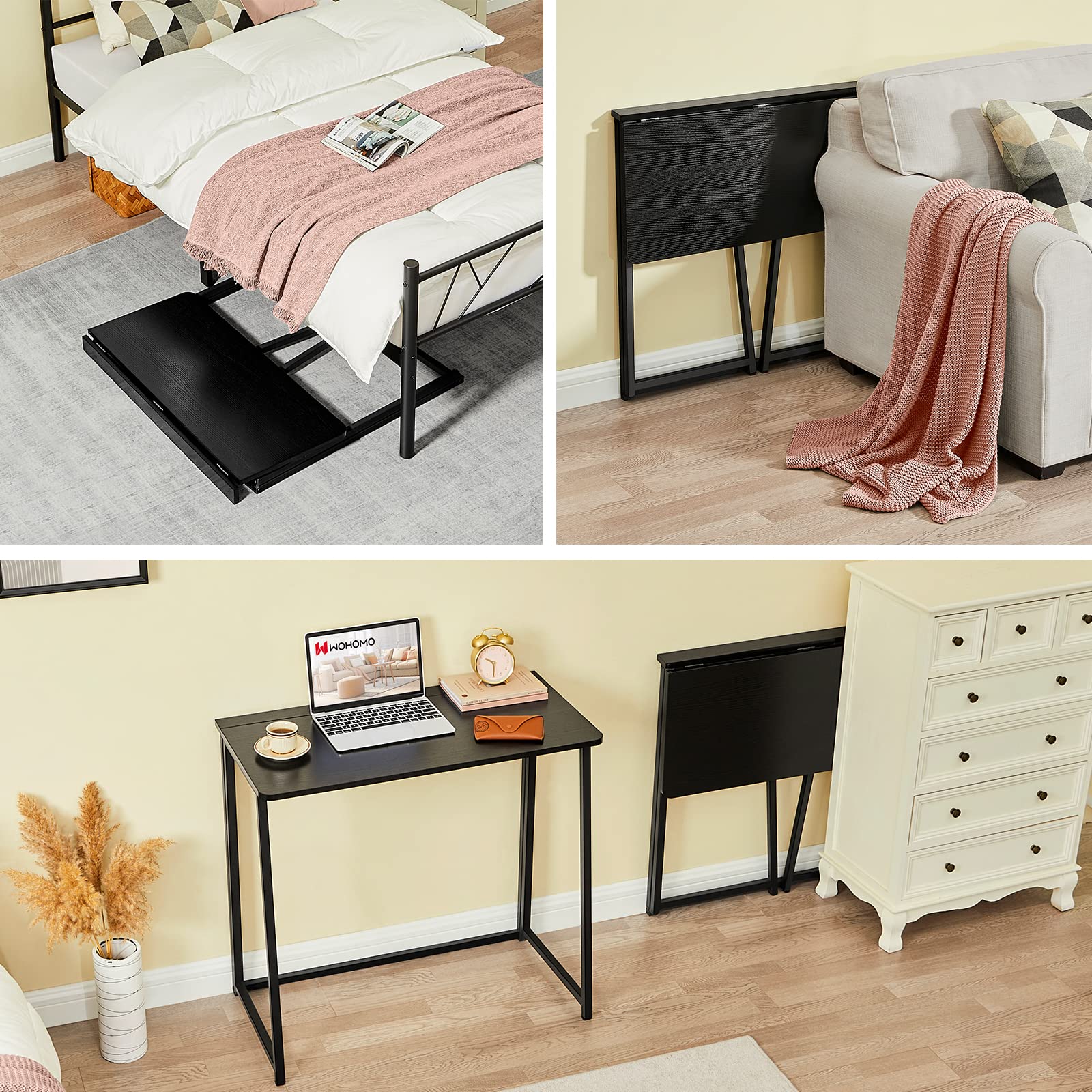 WOHOMO desk with two-monitor space and generous leg room.