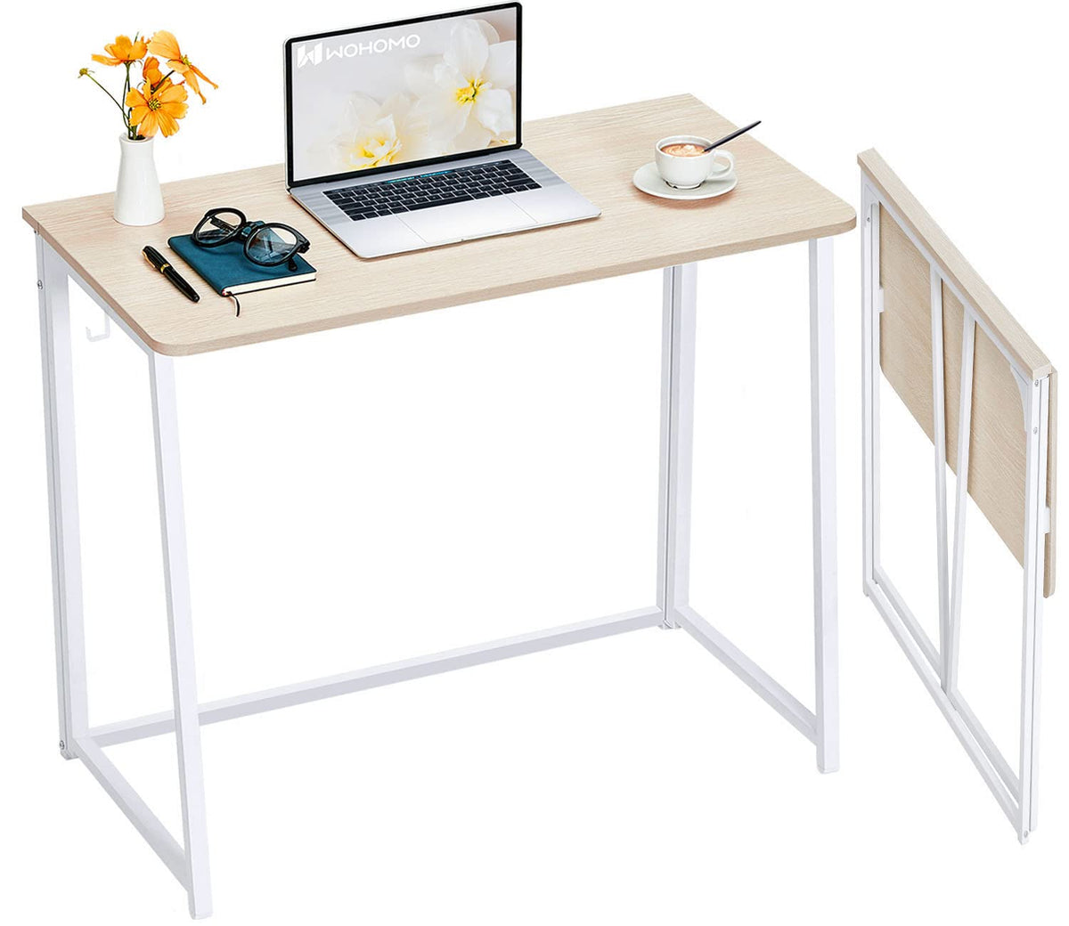 WOHOMO folding desk open with a spacious 31.5 inch surface for daily tasks.