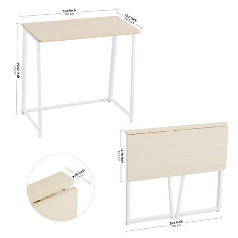 WOHOMO folding desk fits small corners beside a couch or bed.