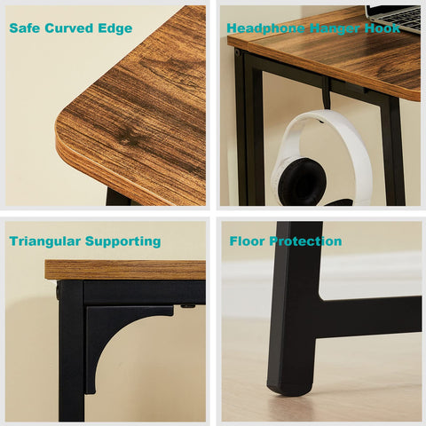 WOHOMO black hardware and rustic walnut finish blend with decor.