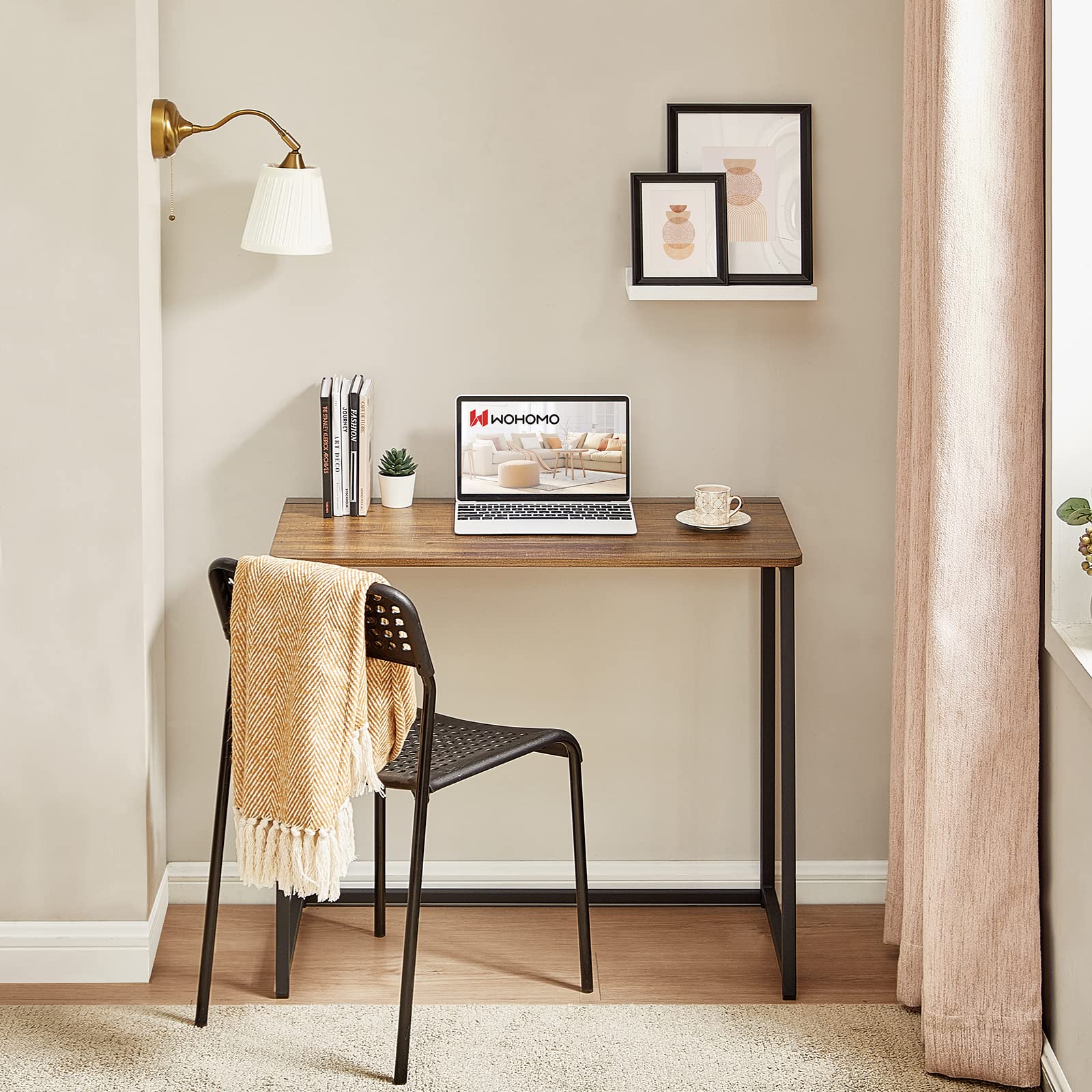 WOHOMO desk dimensions unfolded show spacious 31.5-inch workspace.