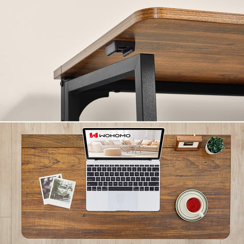WOHOMO desk surface supports two monitors for multi-tasking.