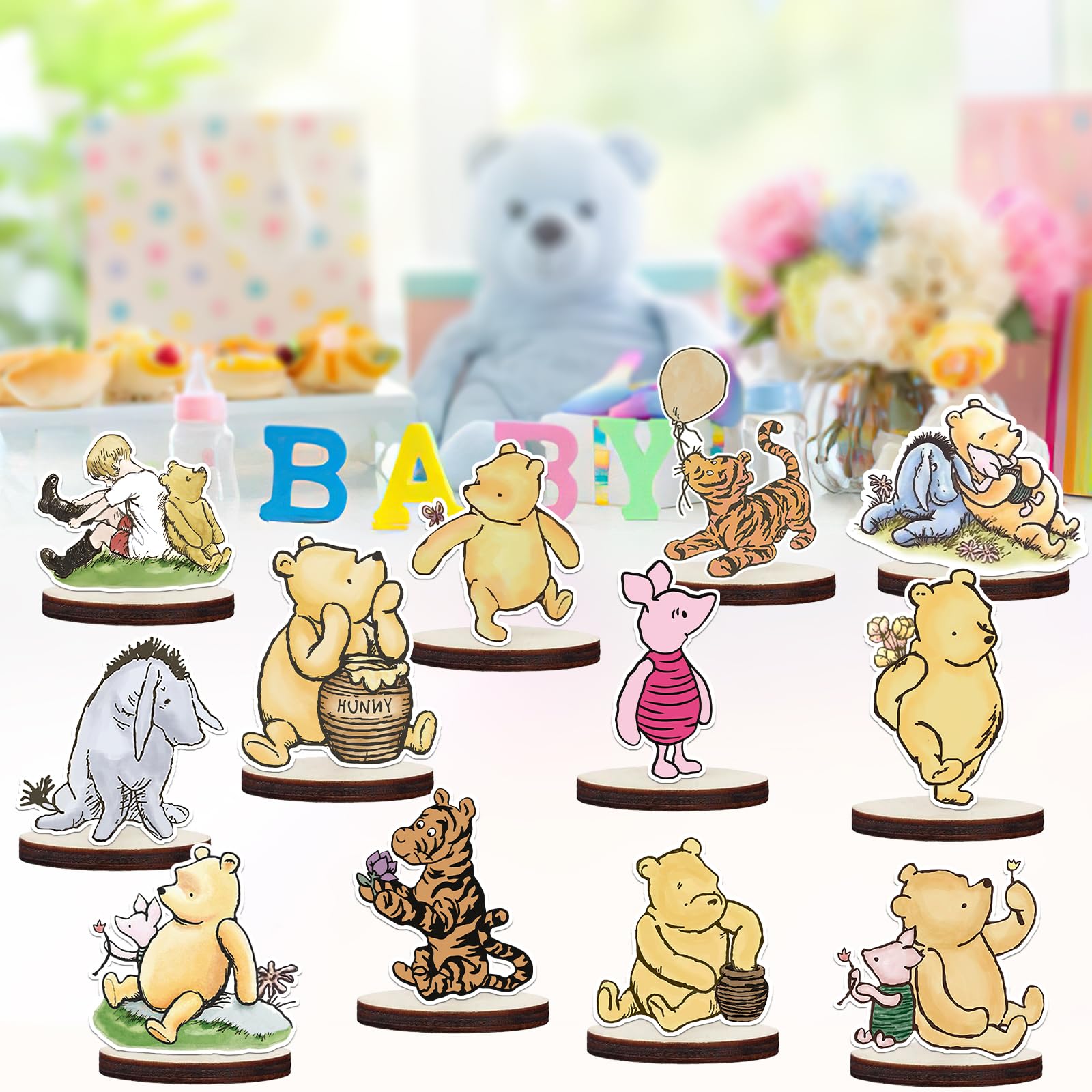 WOHOOBAOW Winnie table toppers perfect for dessert tables and cakes.