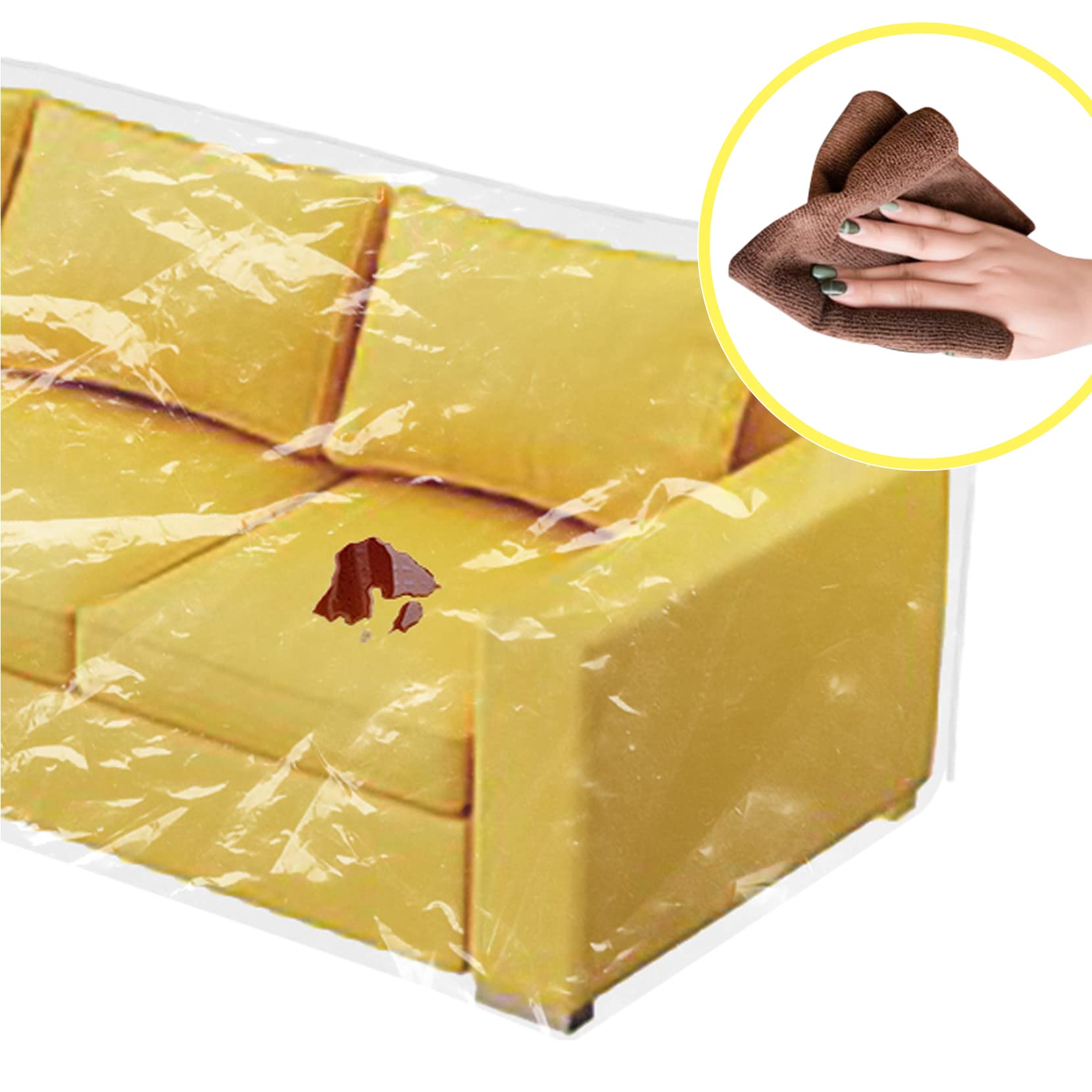 Wokire clear thicker couch cover waterproof surface resists spills for easy cleanup