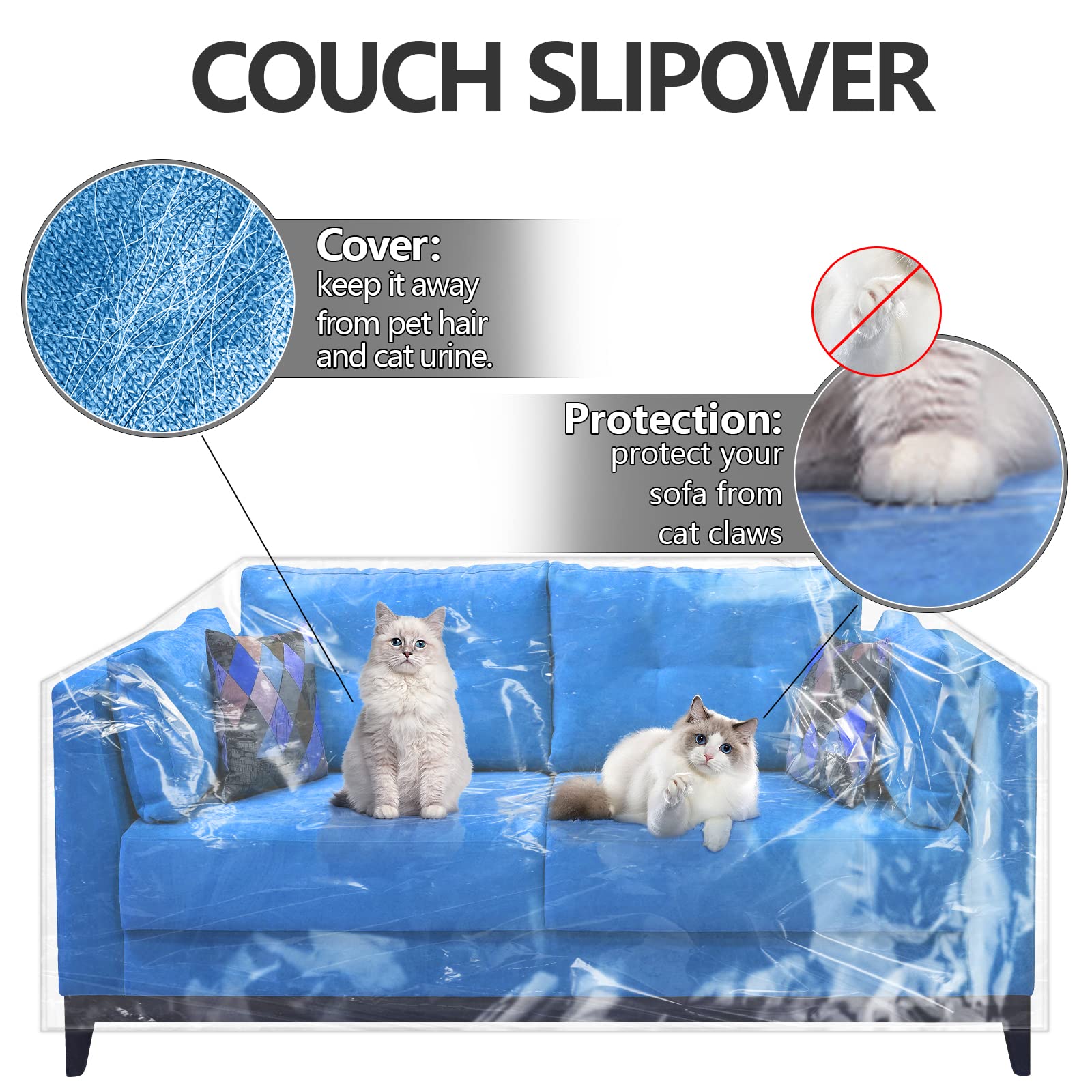 Wokire slipover design provides quick, mess-free protection for a loveseat.