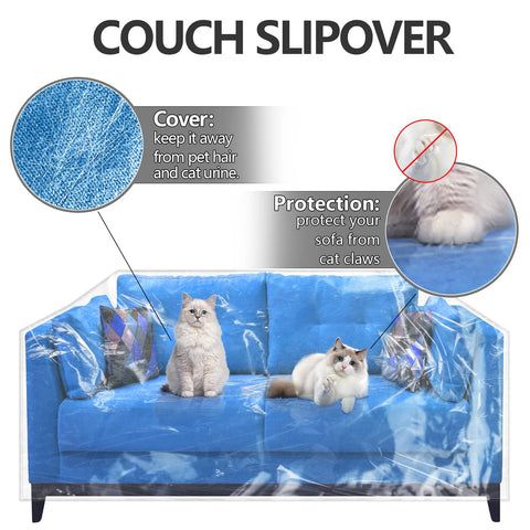 Wokire slipover design provides quick, mess-free protection for a loveseat.