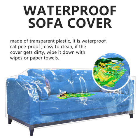 Wokire transparent loveseat cover preserves sofa appearance while shielding from messes.