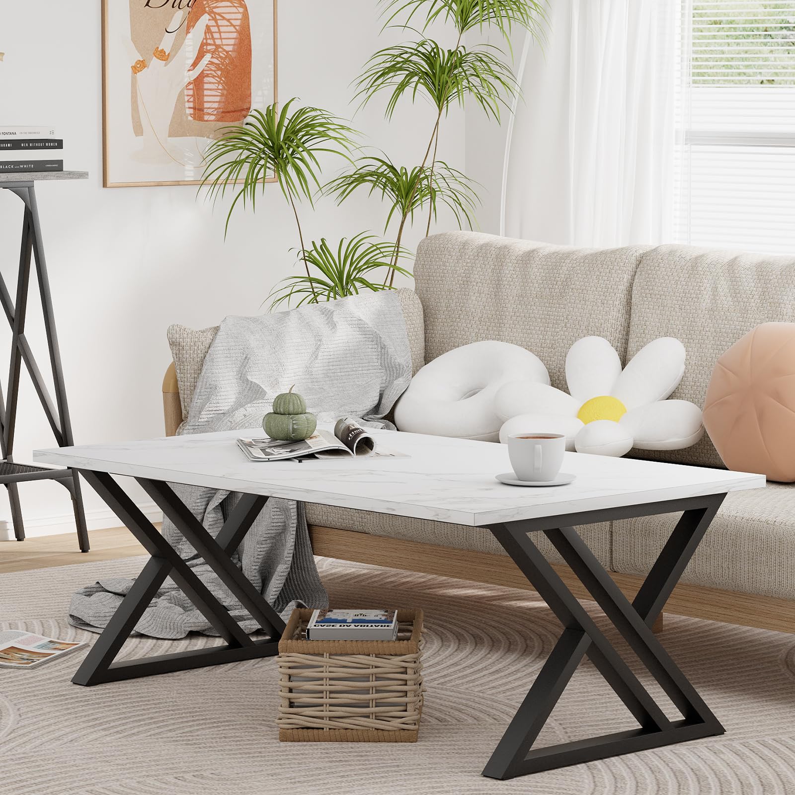 Wolawu coffee table serves as cocktail or side table in compact spaces.