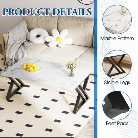 Wolawu coffee table ships with easy-to-follow assembly instructions.