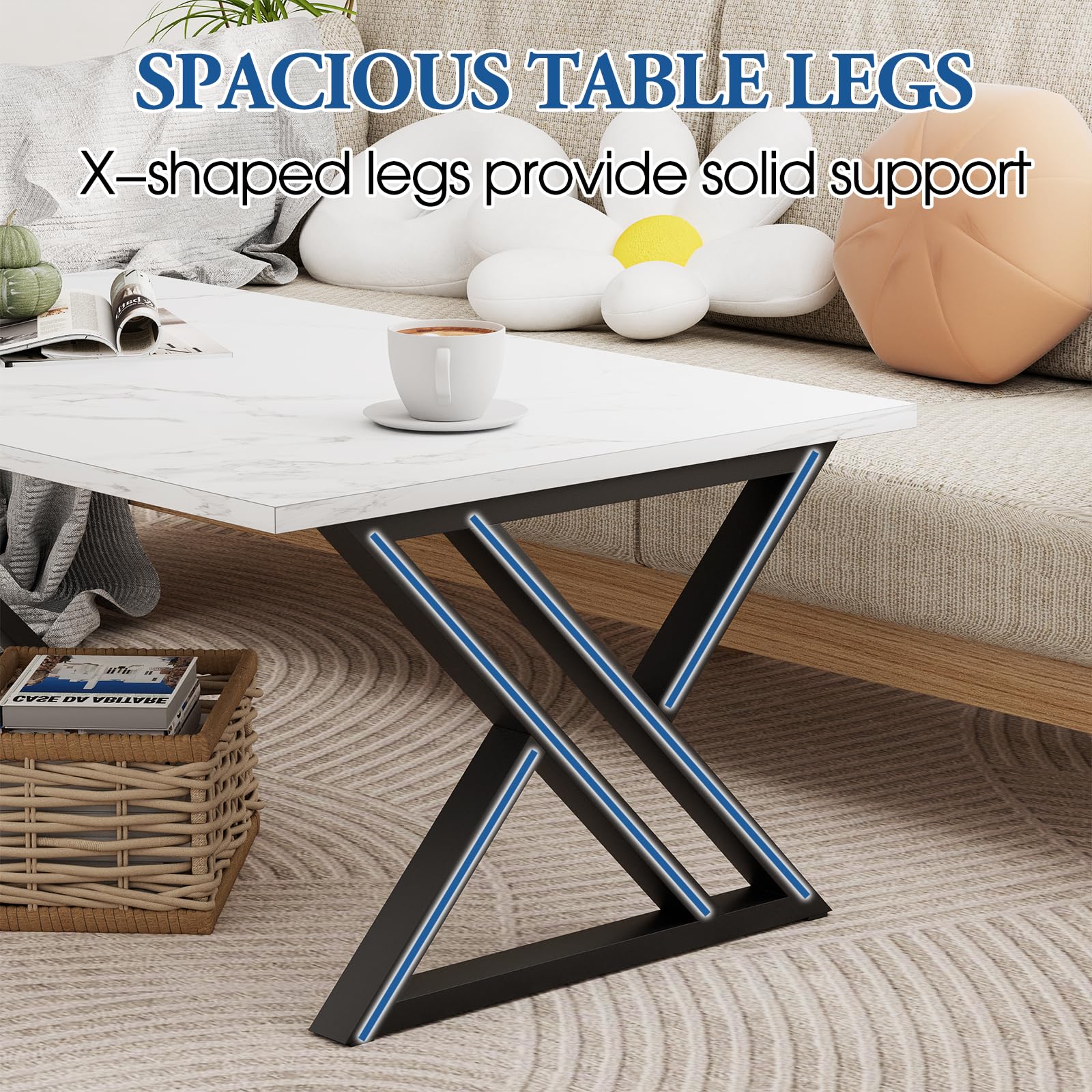 Wolawu coffee table durable construction supports everyday living.