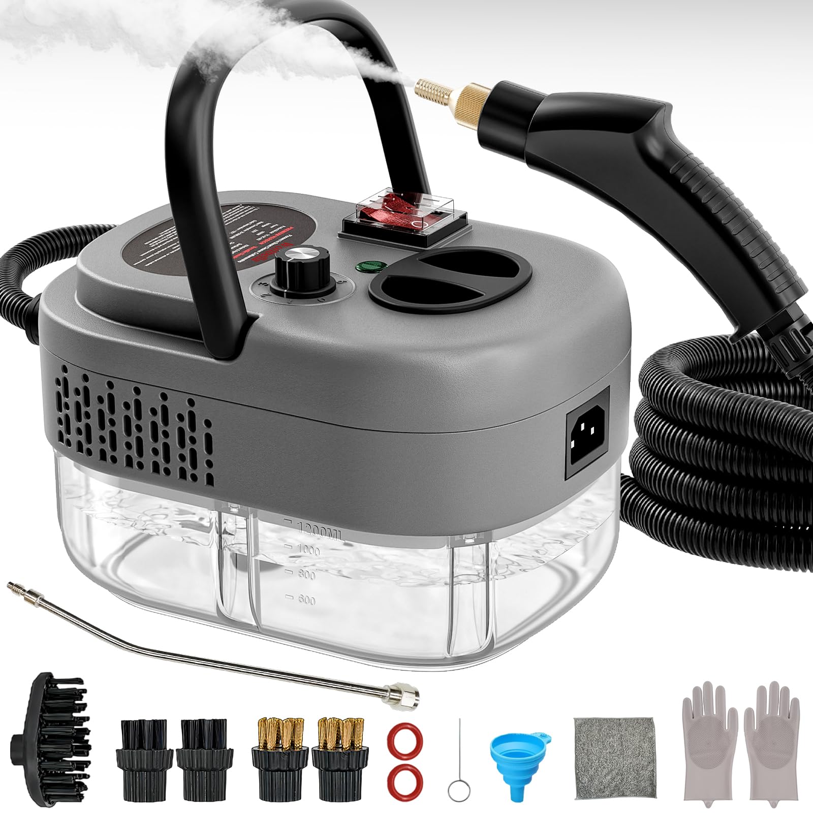 Wolfbella steam cleaner heat-up in 15 seconds for fast, chemical-free cleaning.