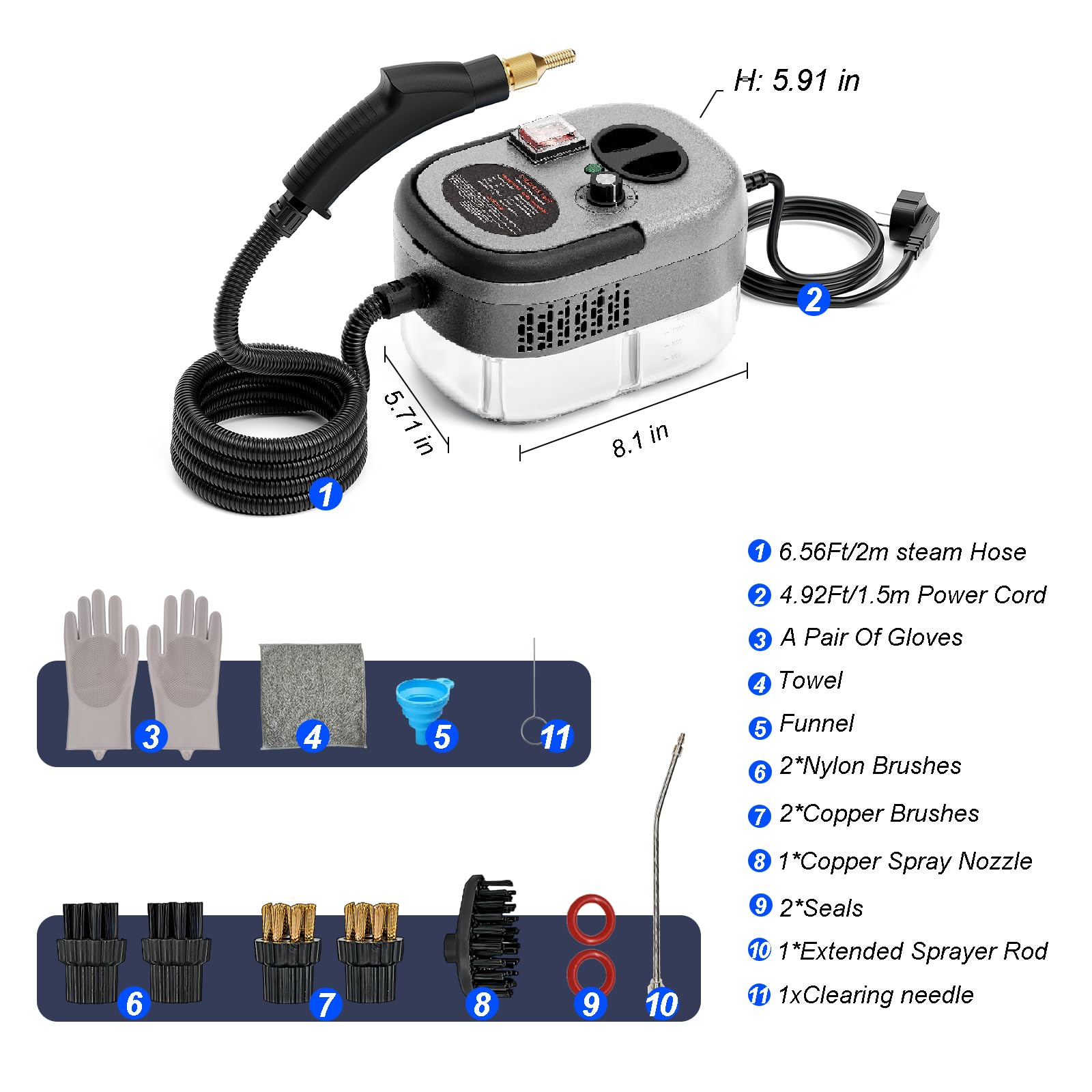 Wolfbella steam cleaner suitable for home and car cleaning tasks.