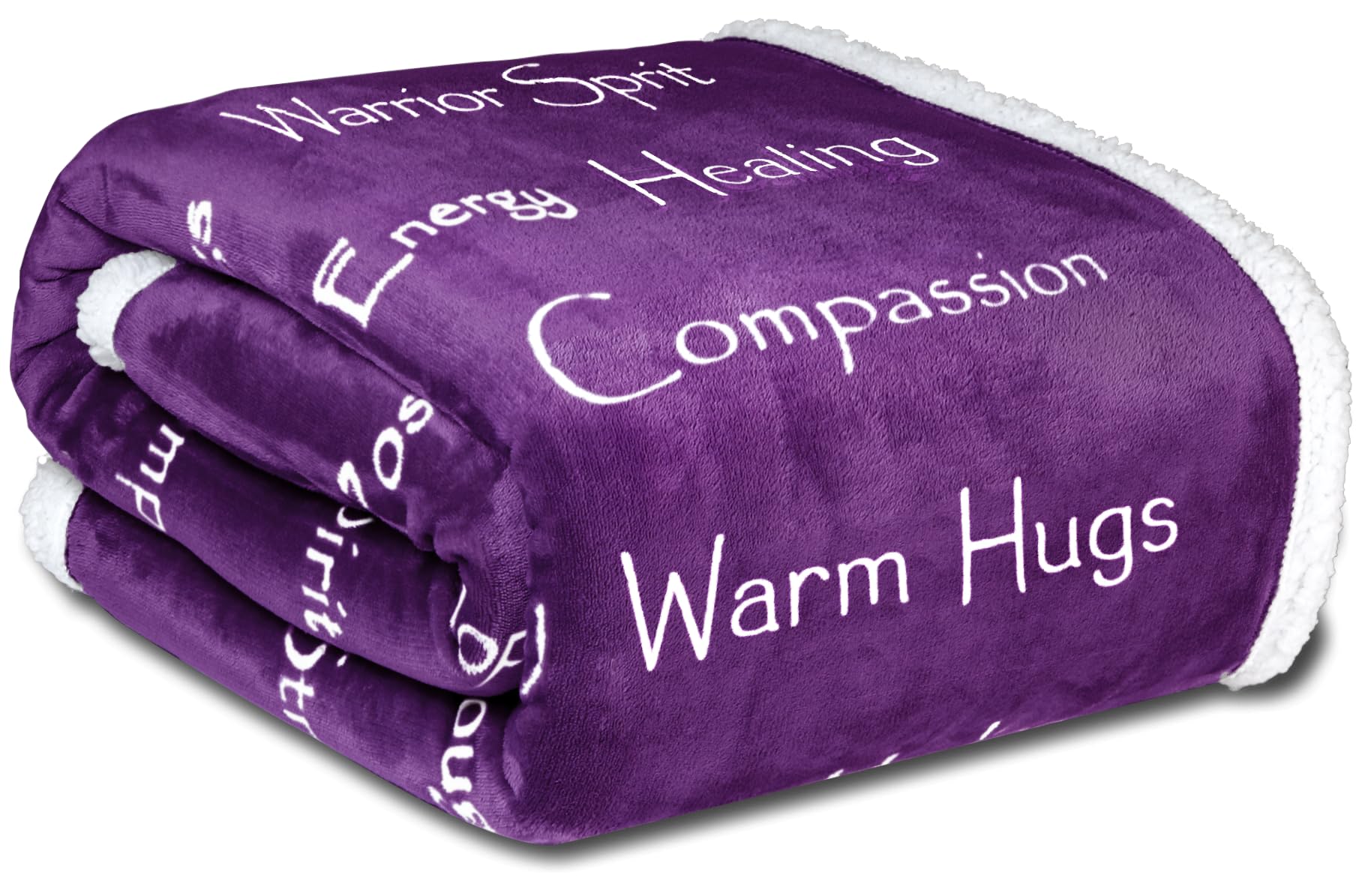 Wolf Creek Blanket fleece top close-up shows ultra-soft purple fabric for cozy nights.
