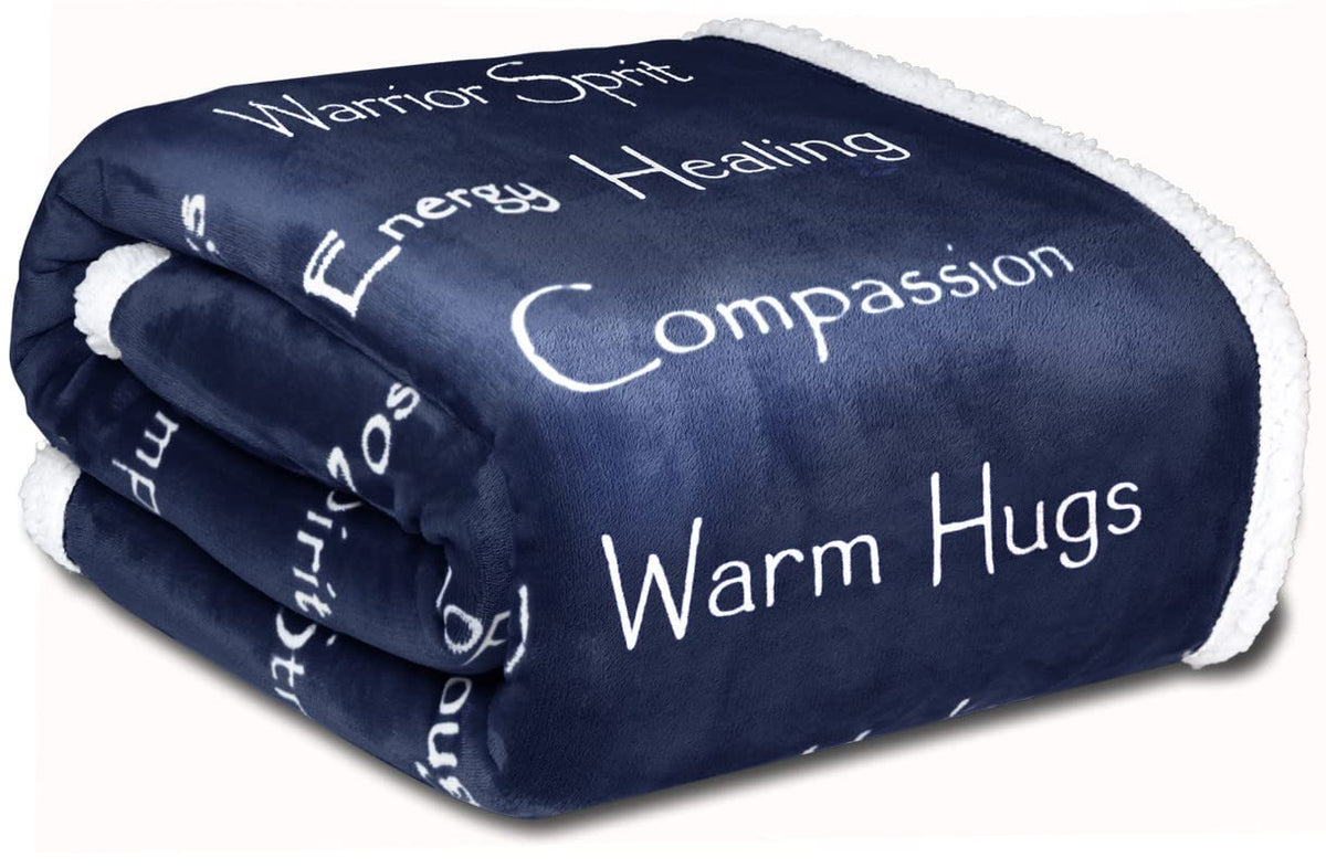 Wolf Creek Blanket front view; plush fleece and Sherpa warmth.