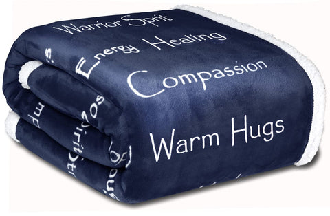 Wolf Creek Blanket front view; plush fleece and Sherpa warmth.