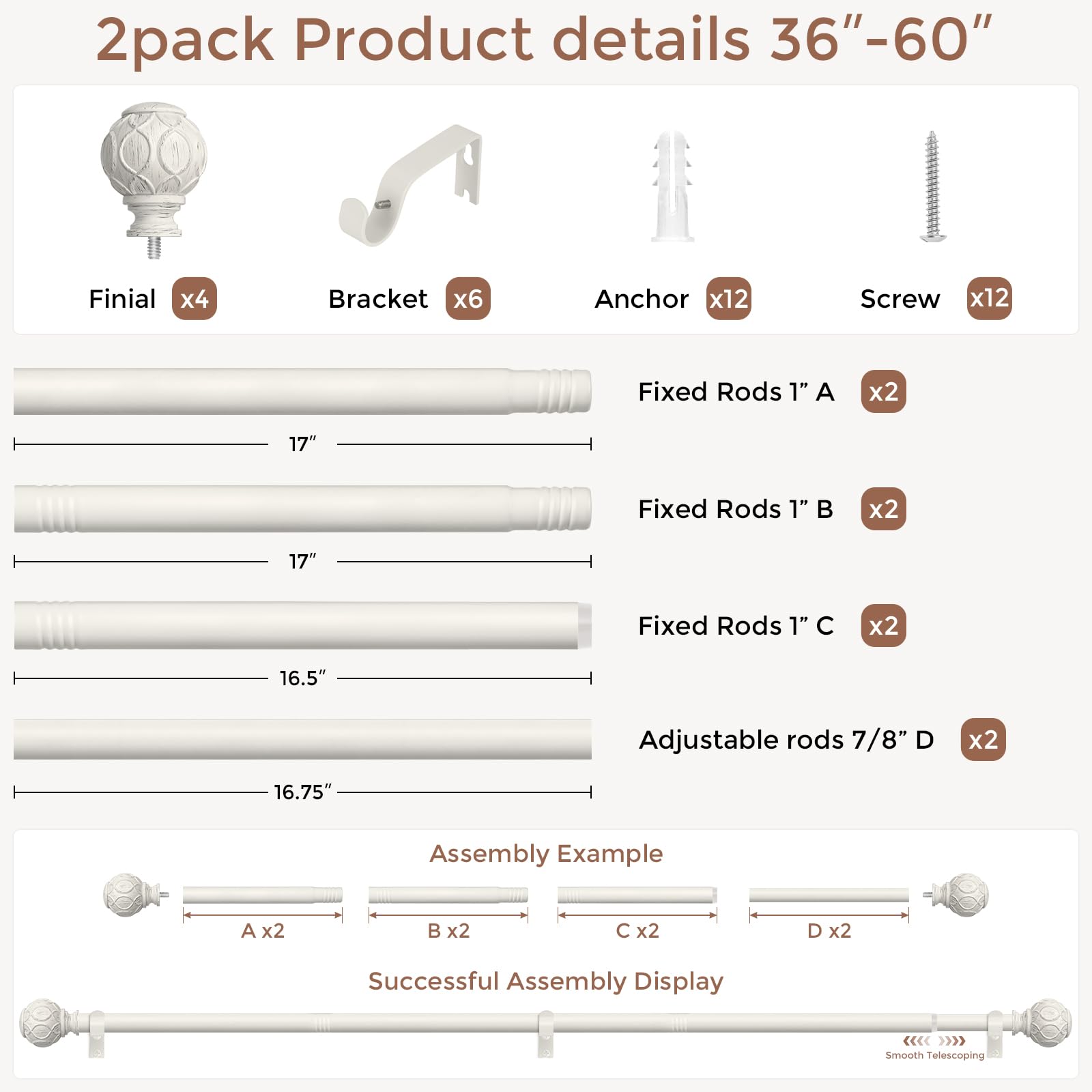 Included brackets and screws enable quick, secure mounting.