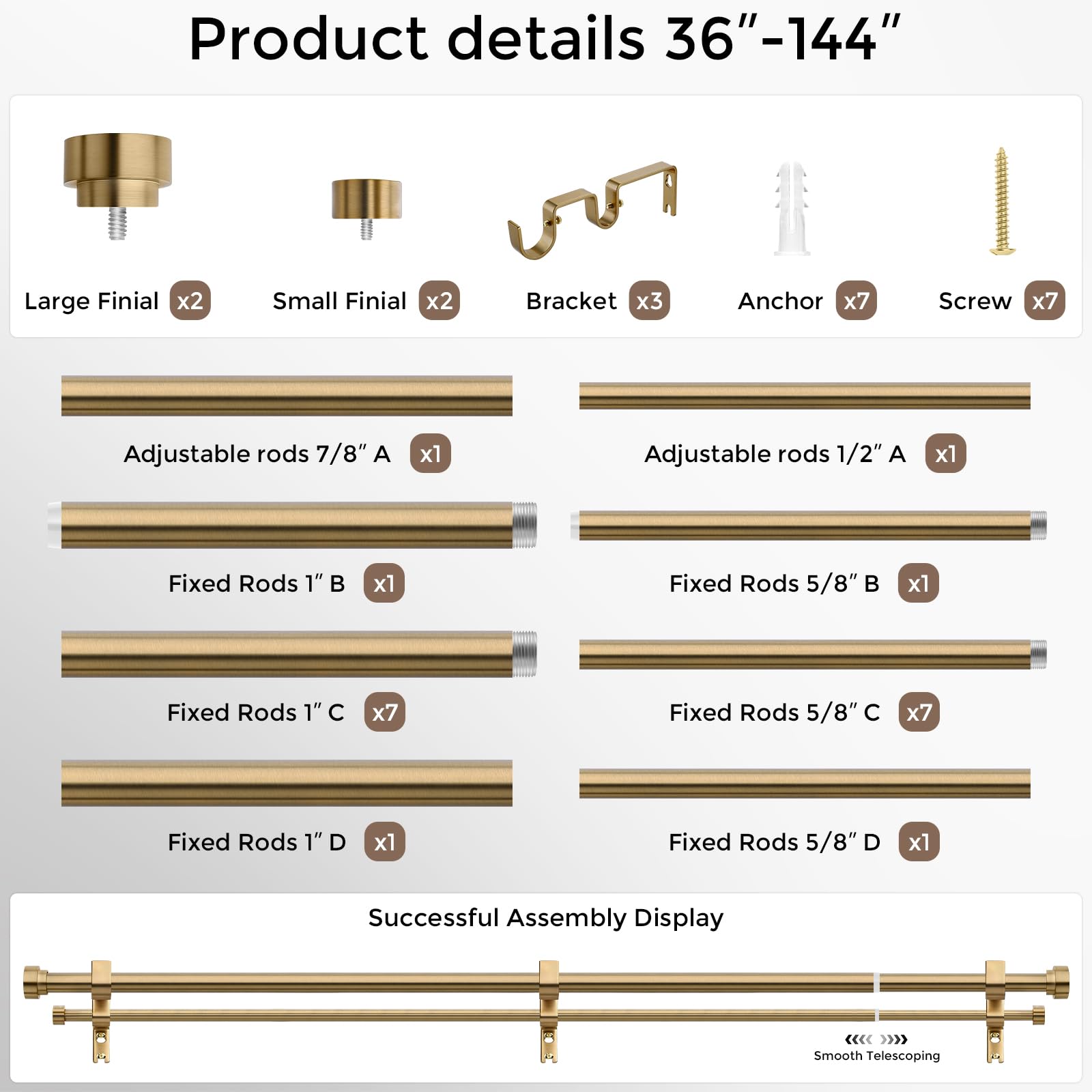 Wolistsa complete hardware kit enables quick, clean installation.