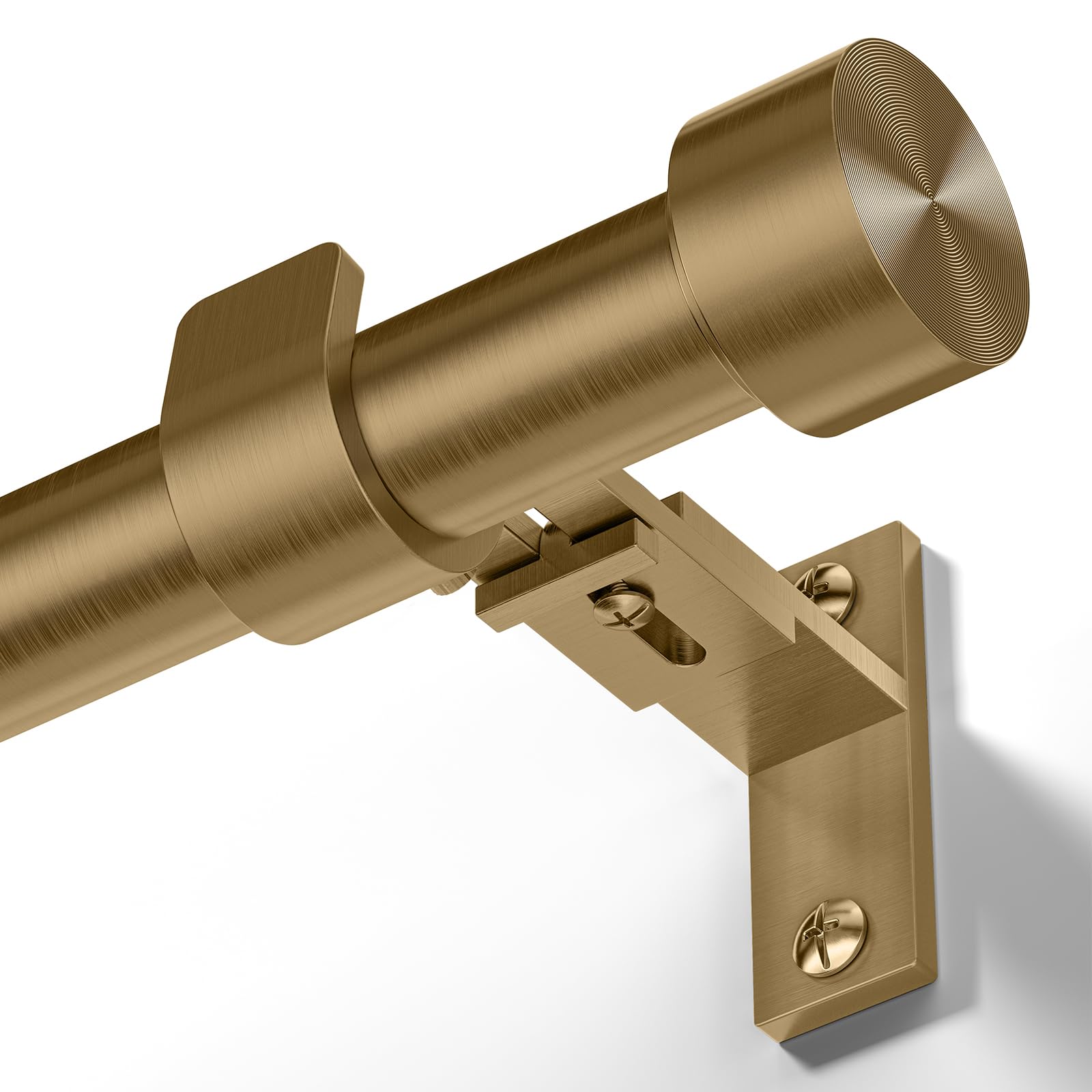 Wolistsa brass gold curtain rod finial close-up showcasing premium finish