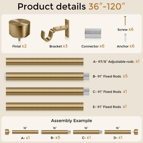 Wolistsa brushed warm gold finish resists chipping and fading