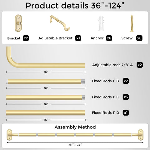 Wolistsa curtain rod in bedroom enables room-darkening ambiance with adjustable fit