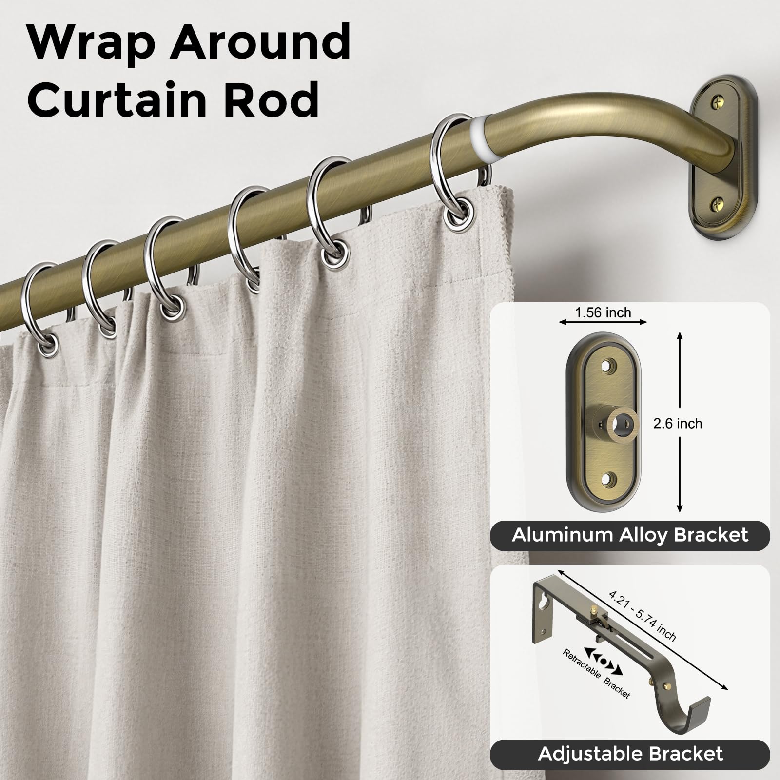 Wolistsa heavy-duty 1-inch rod provides sturdy support for heavy drapes.