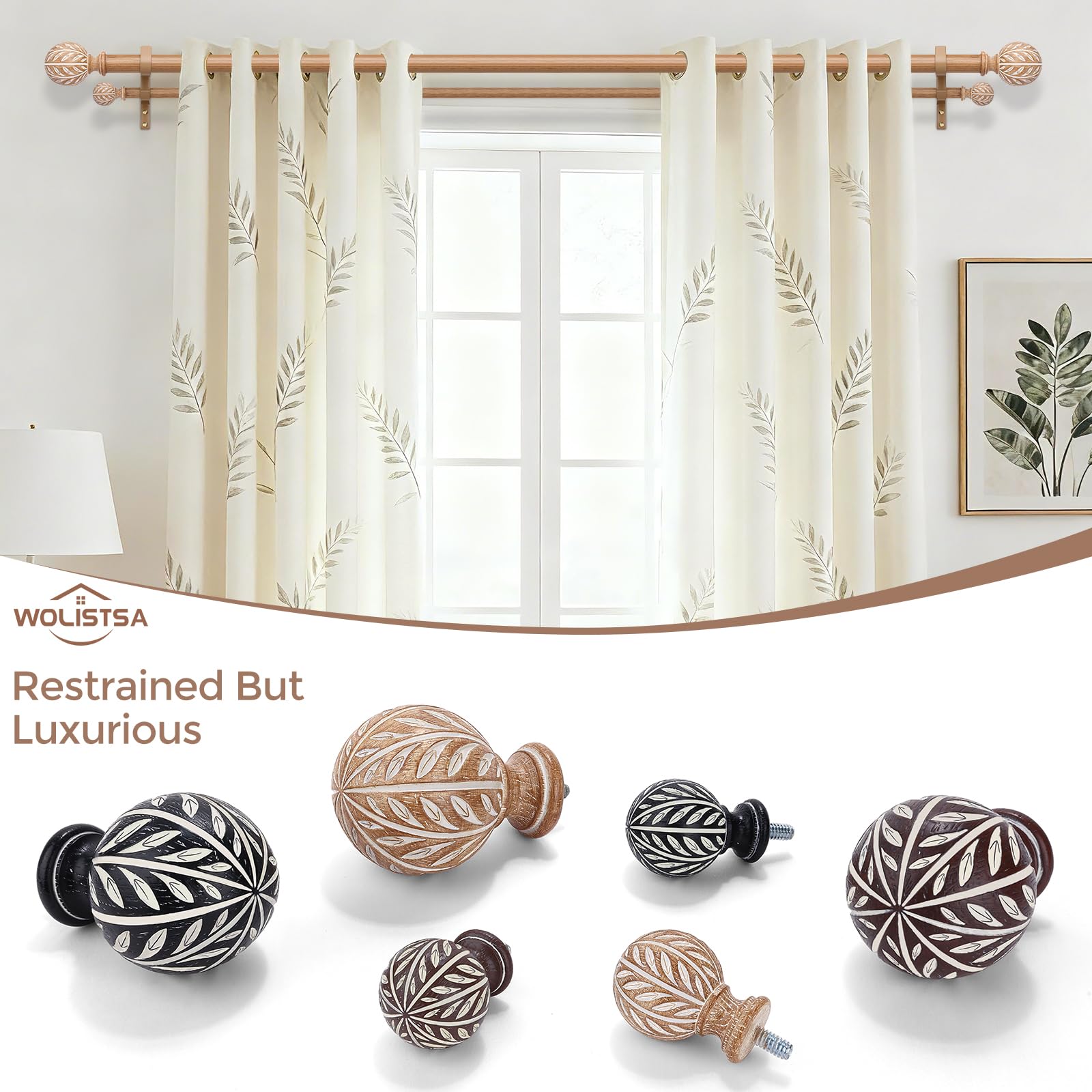 Wolistsa extendable-rod allows seamless length adjustments for wide windows.