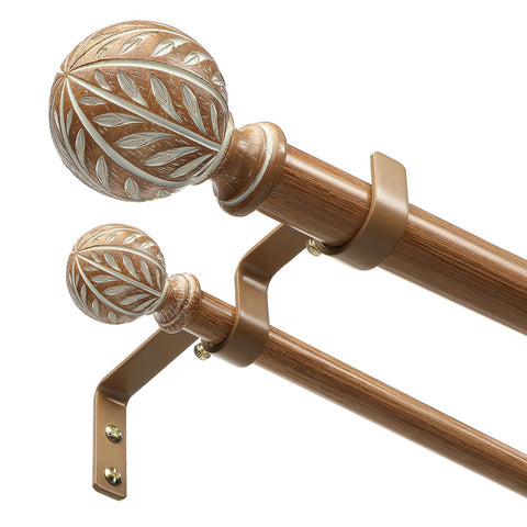 Wolistsa wood-grain leaf finial enhances ambiance with handcrafted detail.