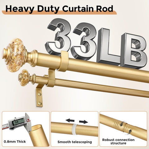 Wolistsa extendable rod from 36 to 76 inches for versatile windows.