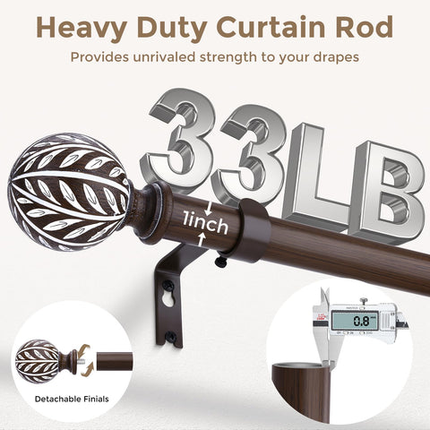 Wolistsa heavy-duty 1-inch rod provides sturdy support up to 33 lbs.
