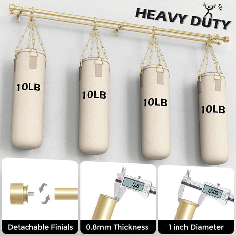 Wolistsa heavy-duty 1-inch front rod supports curtains reliably