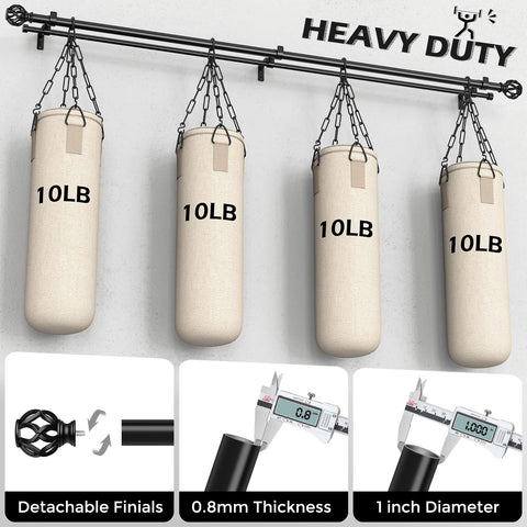 Wolistsa heavy-duty 1-inch rod provides sturdy support for drapes.