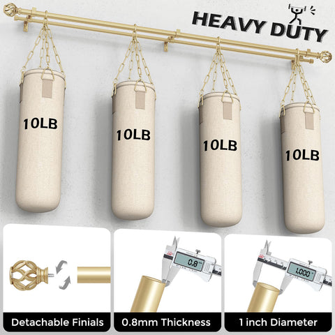 Wolistsa heavy-duty 1-inch diameter rod designed to support heavy drapes.