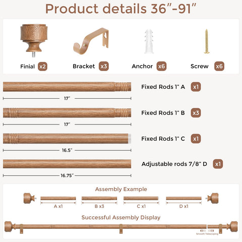 Wolistsa heavy-duty 1 inch rod supports up to 33 lbs