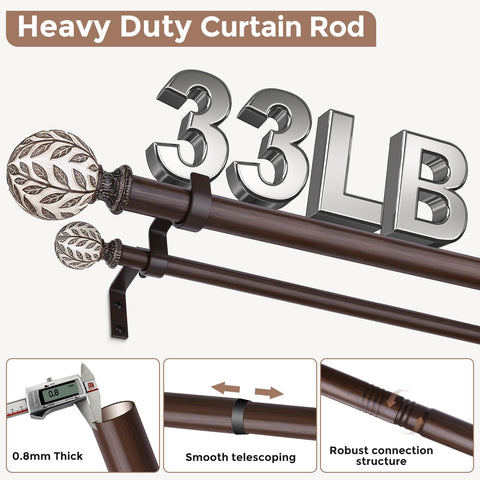 Wolistsa heavy-duty front rod 1 inch supports heavier drapes securely