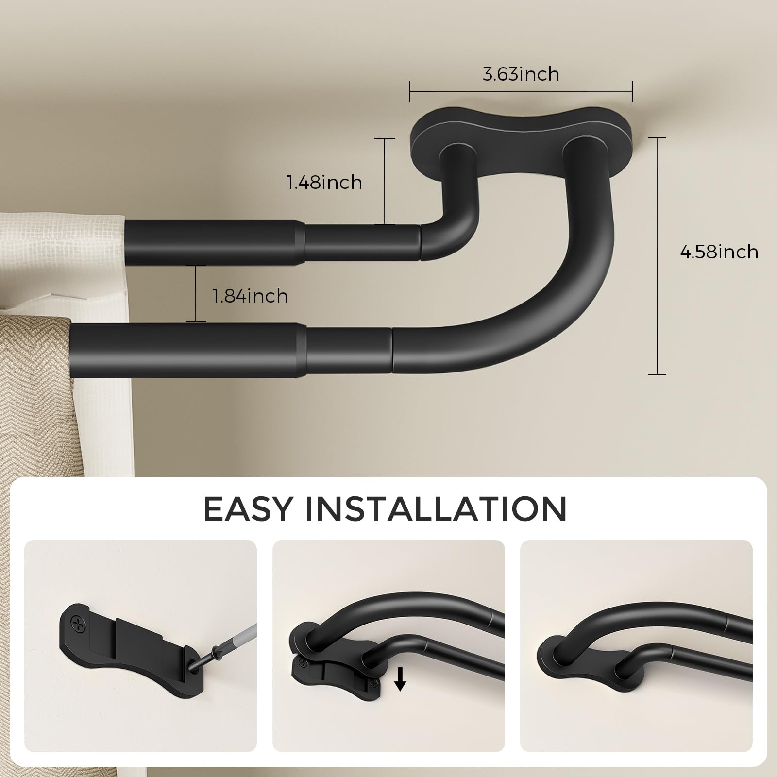 Wolistsa rear 5/8 inch diameter bracket area balances weight for durability