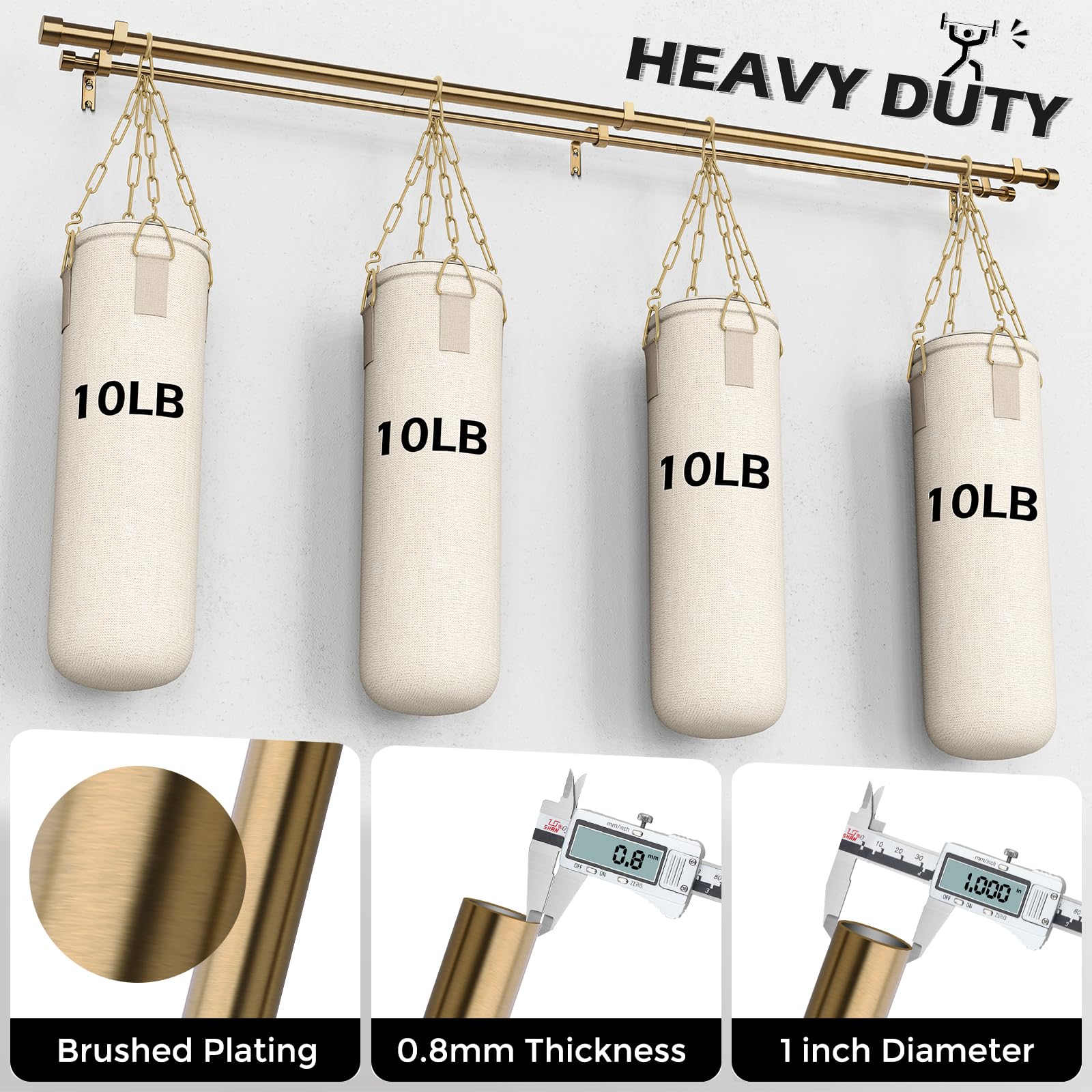 Wolistsa heavy-duty rod construction supports heavy drapes with confidence.