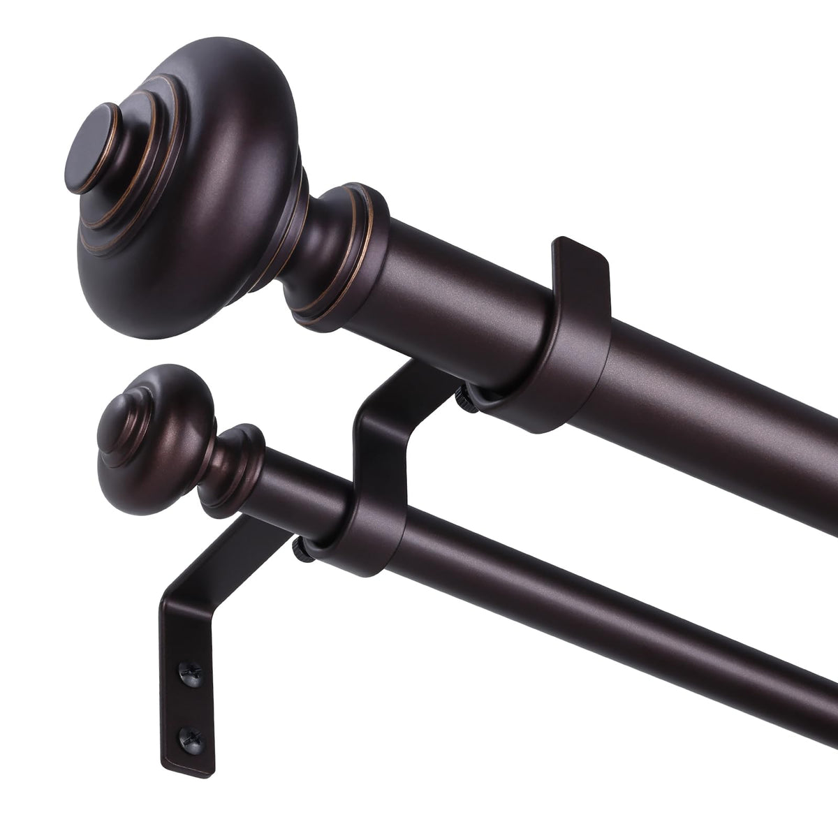 Wolistsa oil-rubbed bronze double curtain rod with adjustable length for a precise fit
